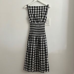 NWT backless gingham midi dress